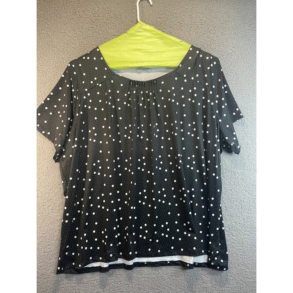 Catherines Blouse Size 5X Multicolor Short Sleeve Soft